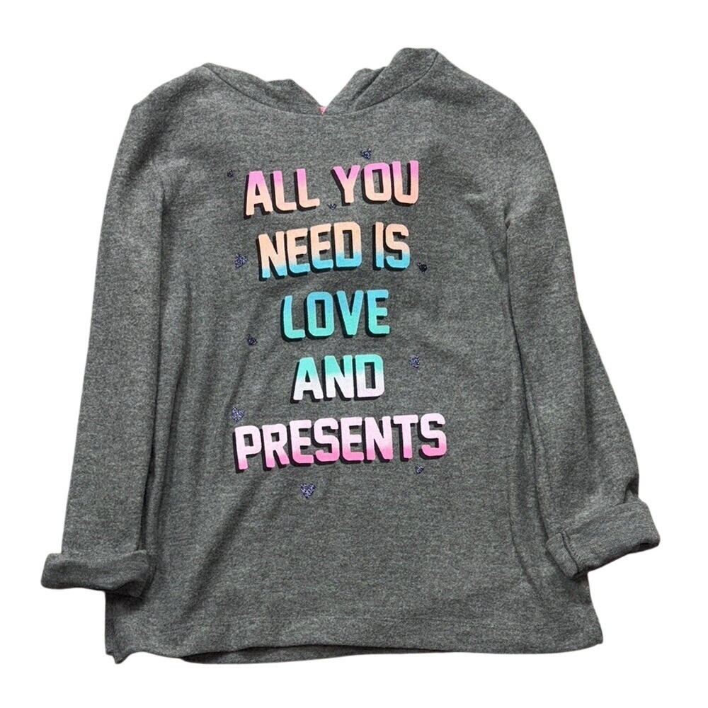 Pop up x Shine size M Christmas sweater kids Long Sleeve Gray hoodie